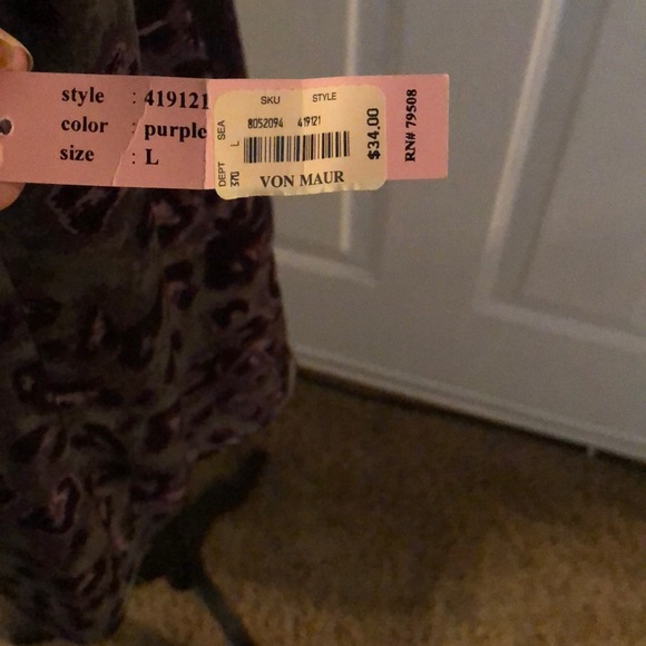 NWT purple cheetah print Blouse Size large - Picture 6 of 6